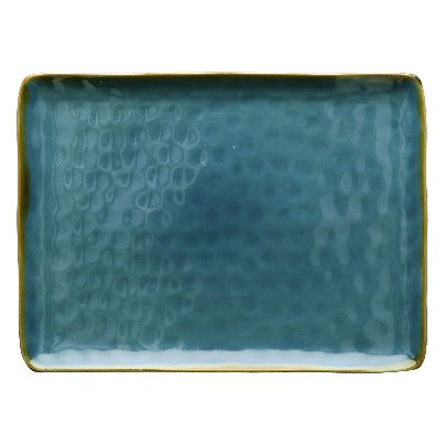 Ceramic Rectangular Tray (36 x 26.5) Blue