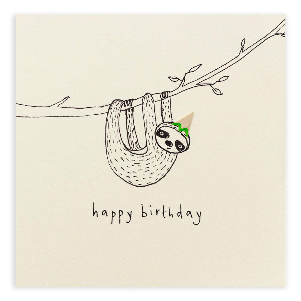 Sloth Pencil Shaving Birthday Card