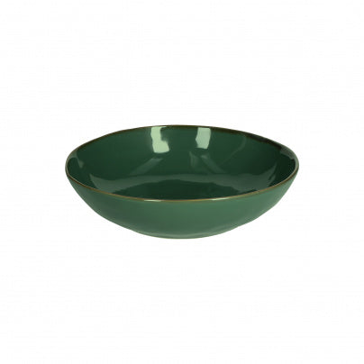 Brightly Coloured Ceramic Soup Plate Forest green