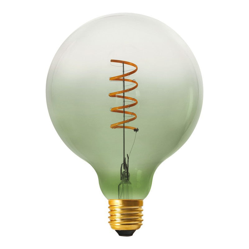 G125 Light Bulb, Pastel Line, Spiral Filament Olive Green