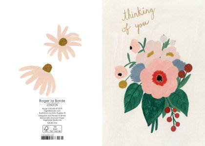Pink Flower 'Thinking of You' Card