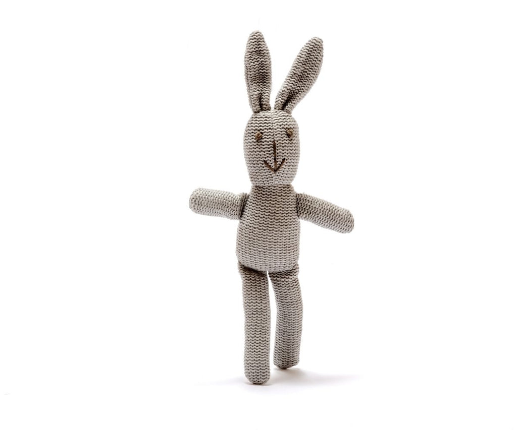 knitted organic cotton grey bunny