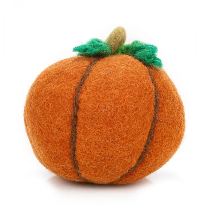 Medium Felt Pumpkins Dark Orange