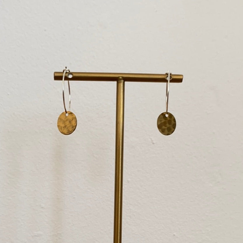 Small Brass Earrings Disc