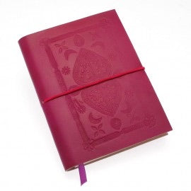 Medium Leather Embossed Notebookpink