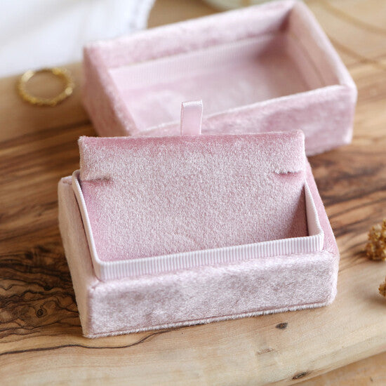 Blush Pink Velvet Bracelet Box