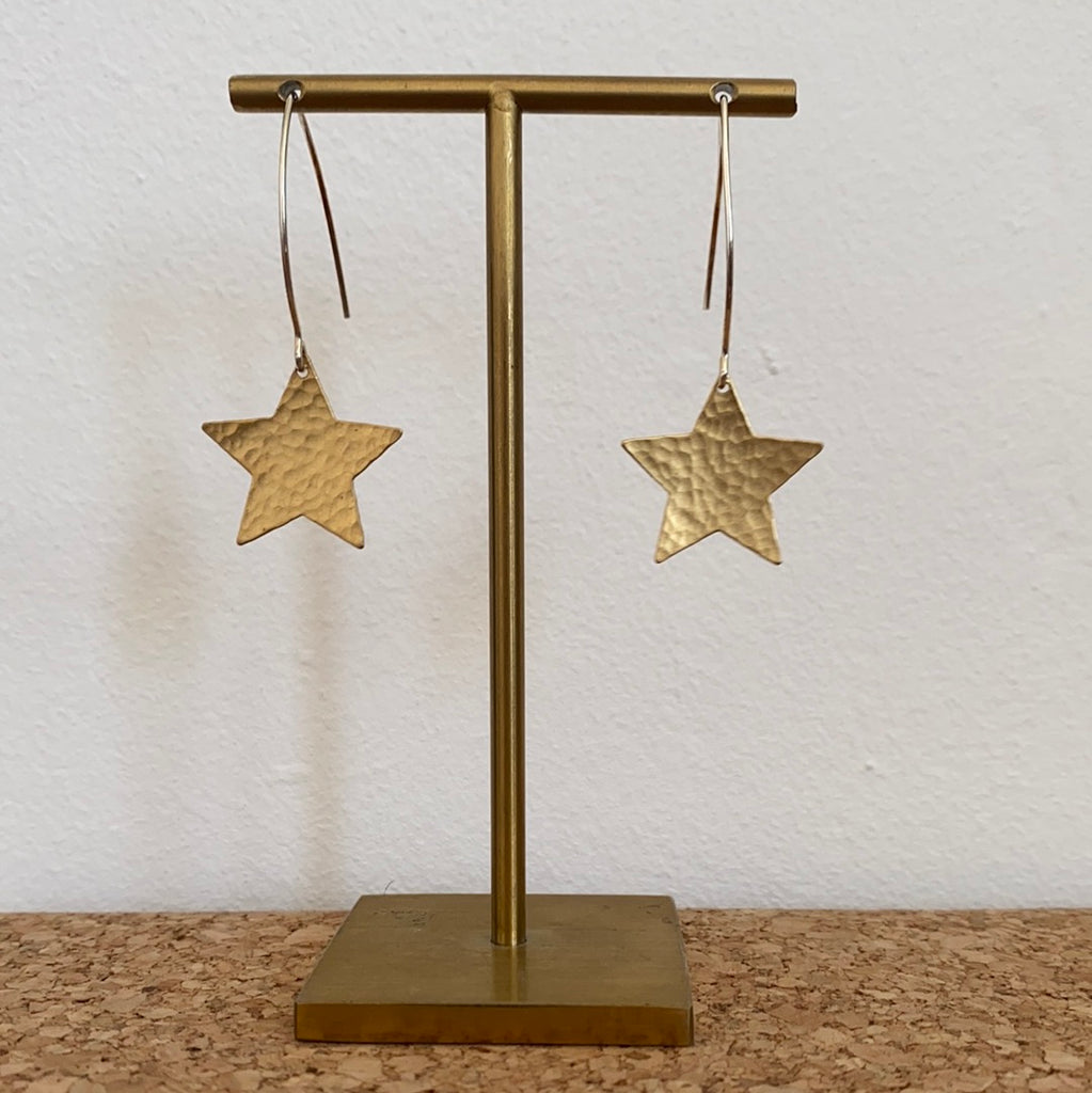 Large Assorted Shape Brass Earrings Star
