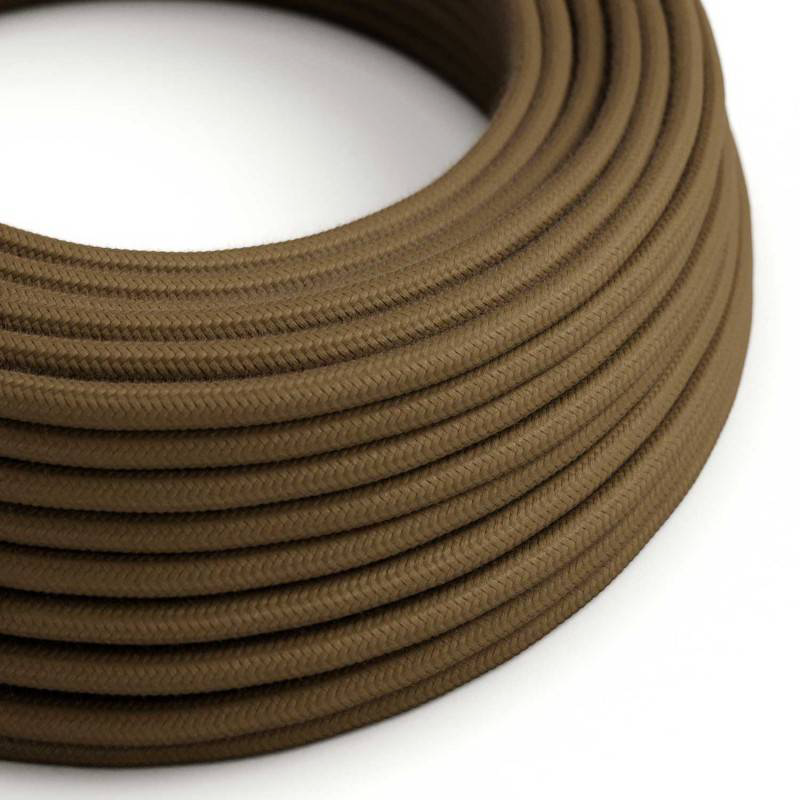 Round 3 Core Electric Cable Covered with Cotton in Brown
