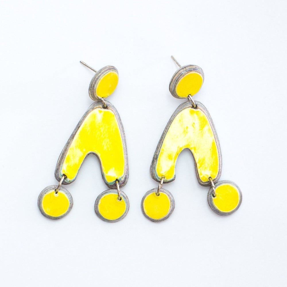 Yellow Zandi Layered Earrings