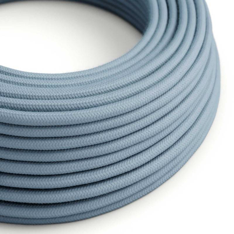 Round 3 Core Electric Cable Covered with Cotton in Ocean Blue/Grey*