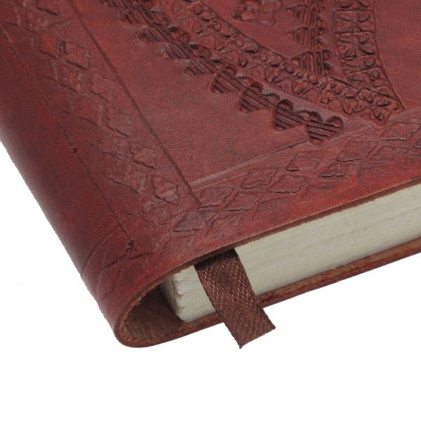 Medium Leather Embossed Notebook brown
