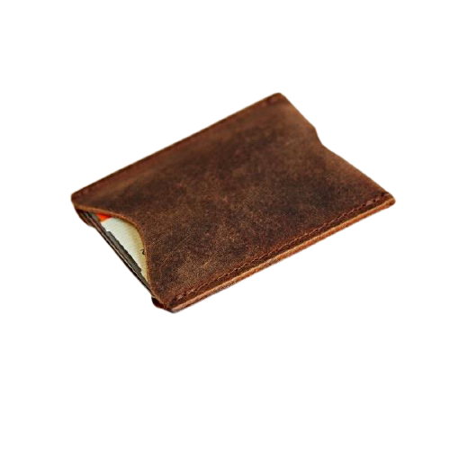 Buffalo Leather Travel Card Holder Brown