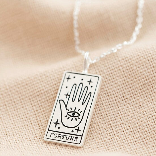 ‘Fortune’ Tarot Card Pendant Necklace Silver Lisa Angel