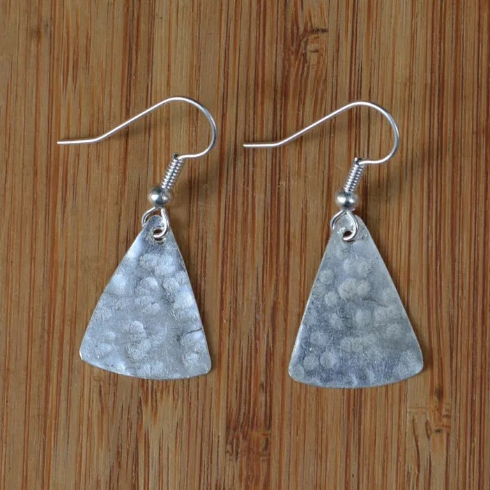 Silver Plated Mini Rounded Triangle Earrings