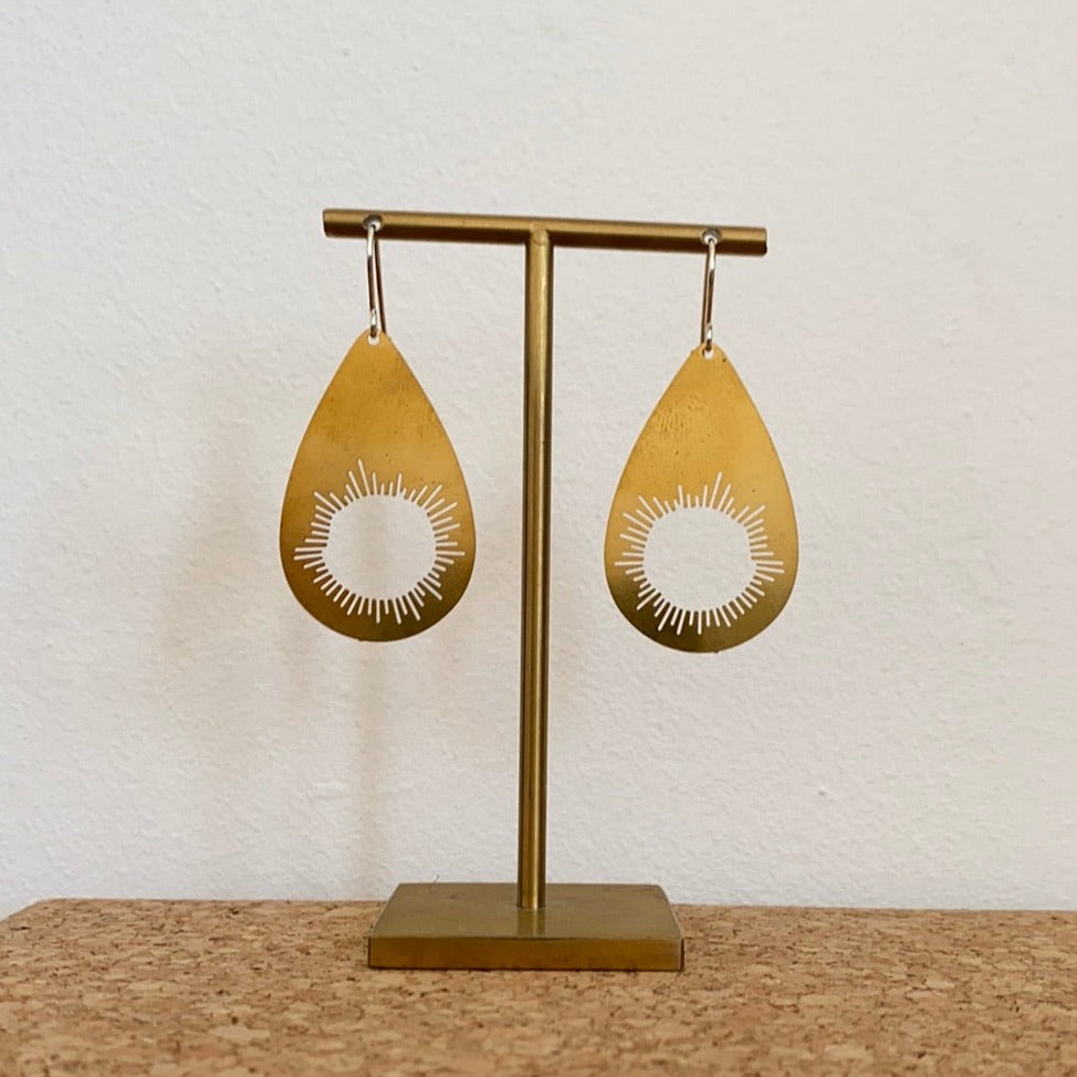 Large Assorted Shape Brass Earrings Burst