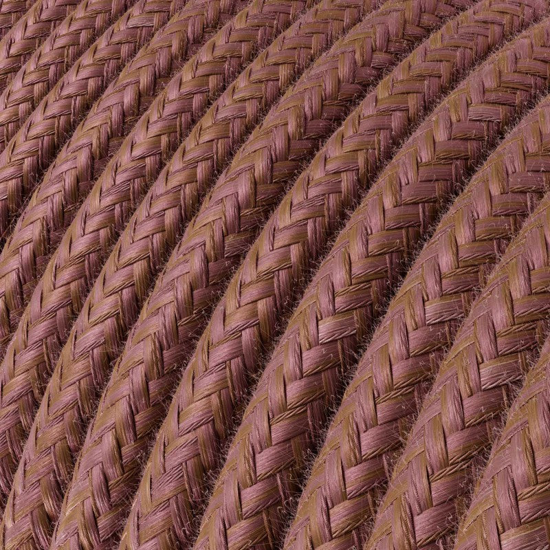 Round 3 Core Electrical Cable Covered with Cotton in Pastel Magenta* close up