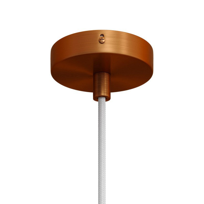 Mini Cylindrical Metal Ceiling Roses Brushed Copper