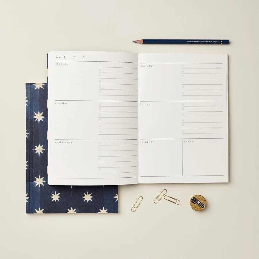 Navy Star A5 Undated Planner - WAN PL3 - Uneeka