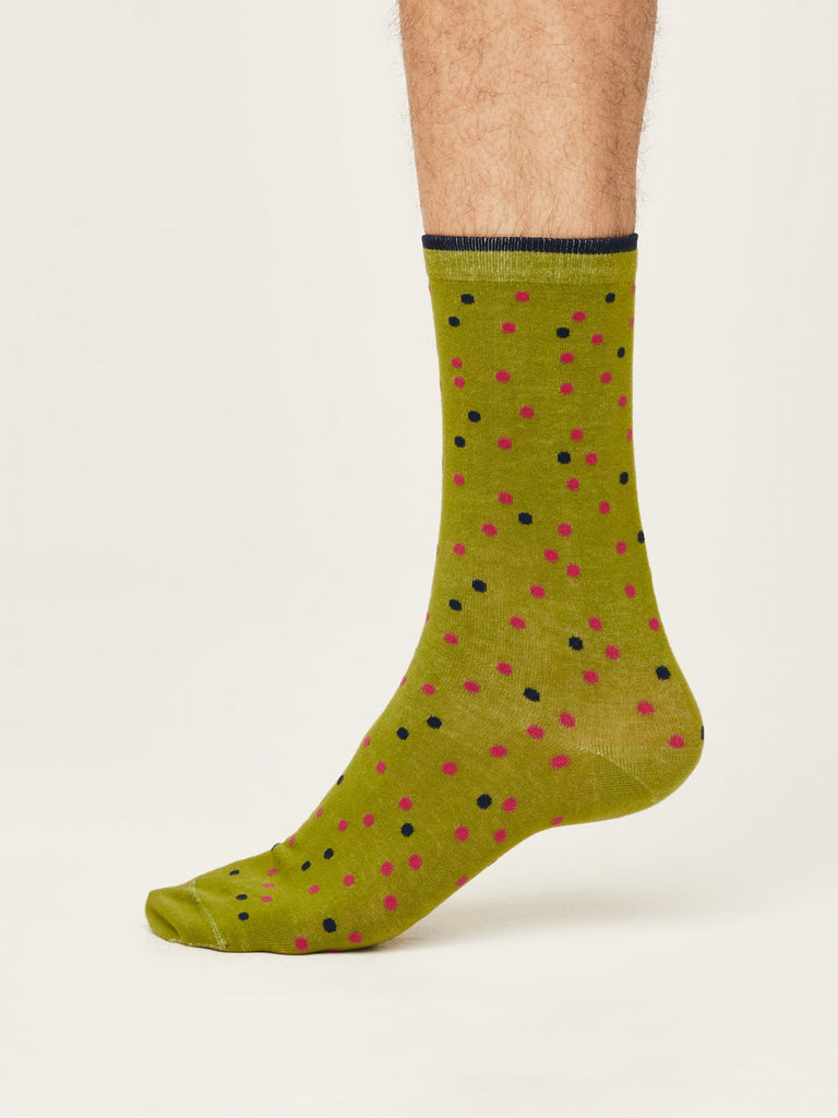GOTS Spotty Cotton Socks green