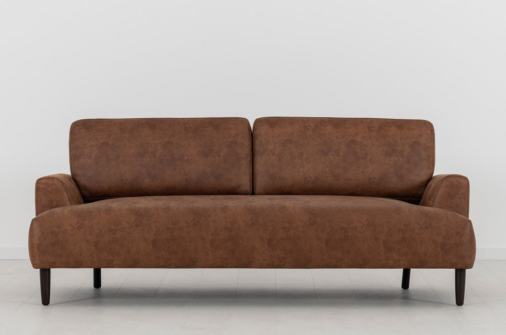 Swyft Model 05 3 Seater Sofa - Chestnut Faux Leather