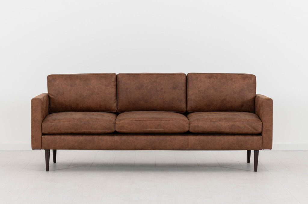 Swyft Model 01 3 Seater Sofa - Faux Leather Chestnut