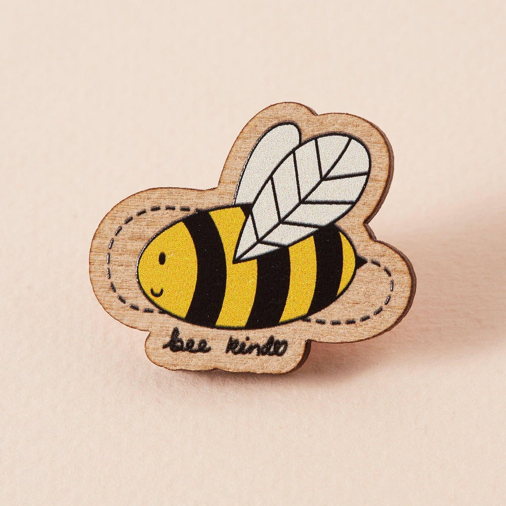 Bee Kind Wooden Eco Pin