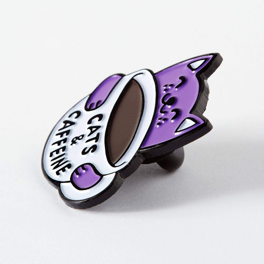 Cats and Caffeine Enamel Pin
