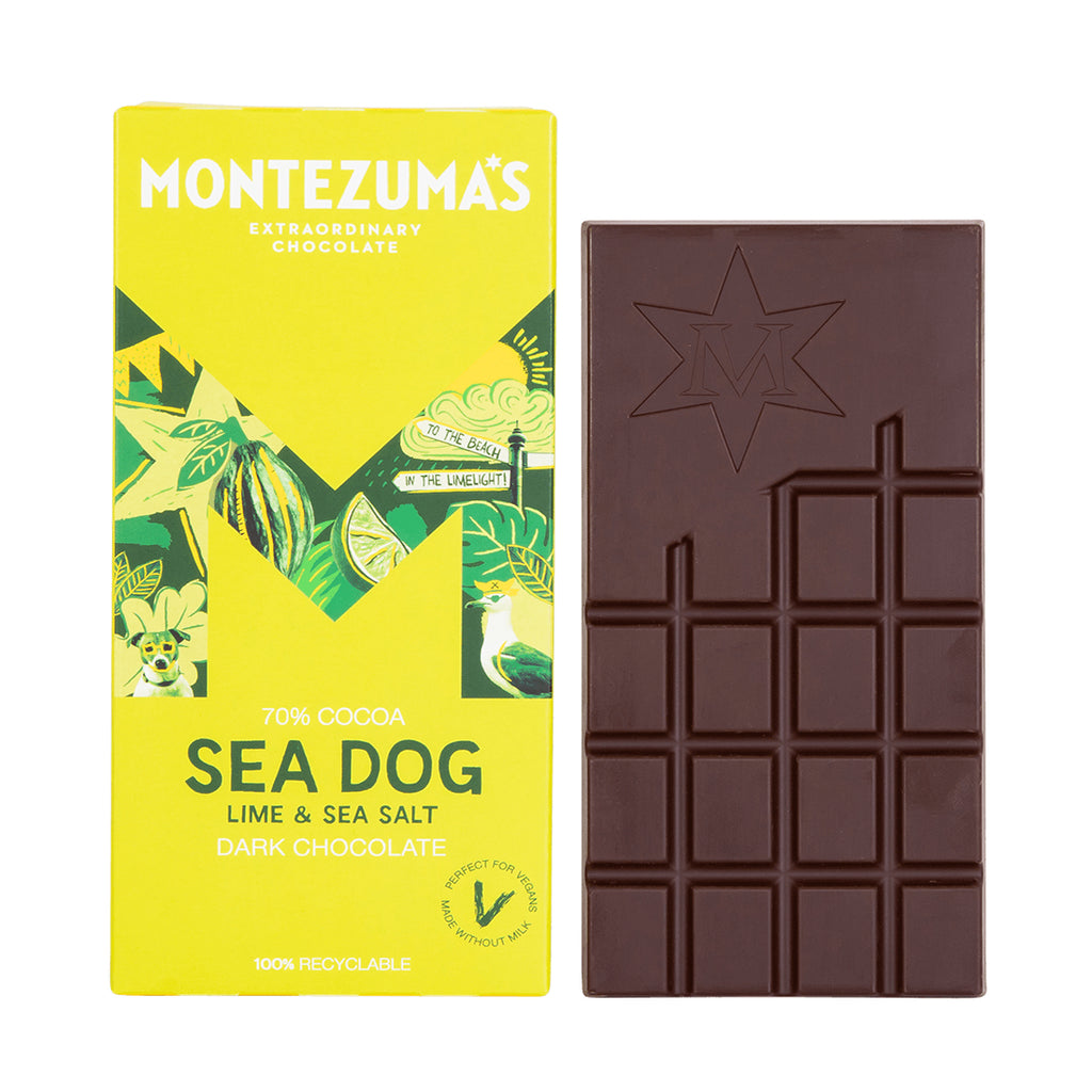 Sea Dog Vegan Lime and Sea Salt Dark Chocolate Bar
