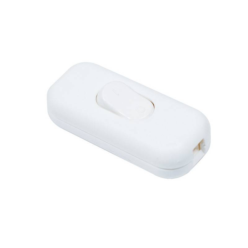 Double Pole In-Line Light Switch - White