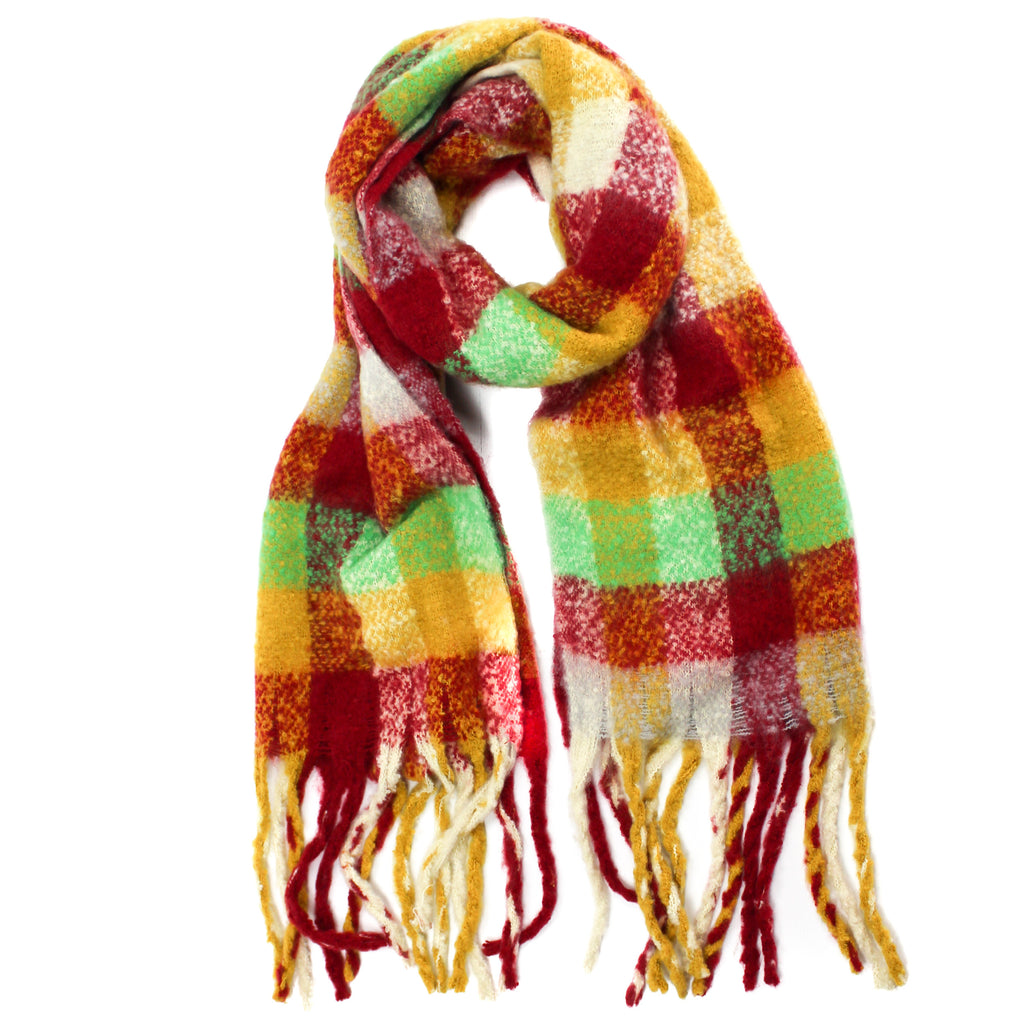 Multi Colour Red & Yellow Check Scarf