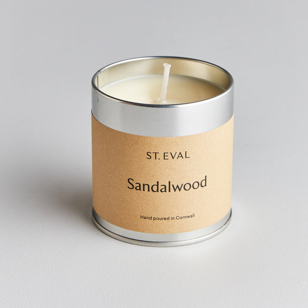 Tin Candle Sandalwood St Eval Open