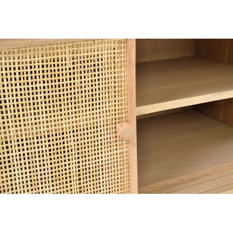 Rustic TV Unit with Sliding Doors