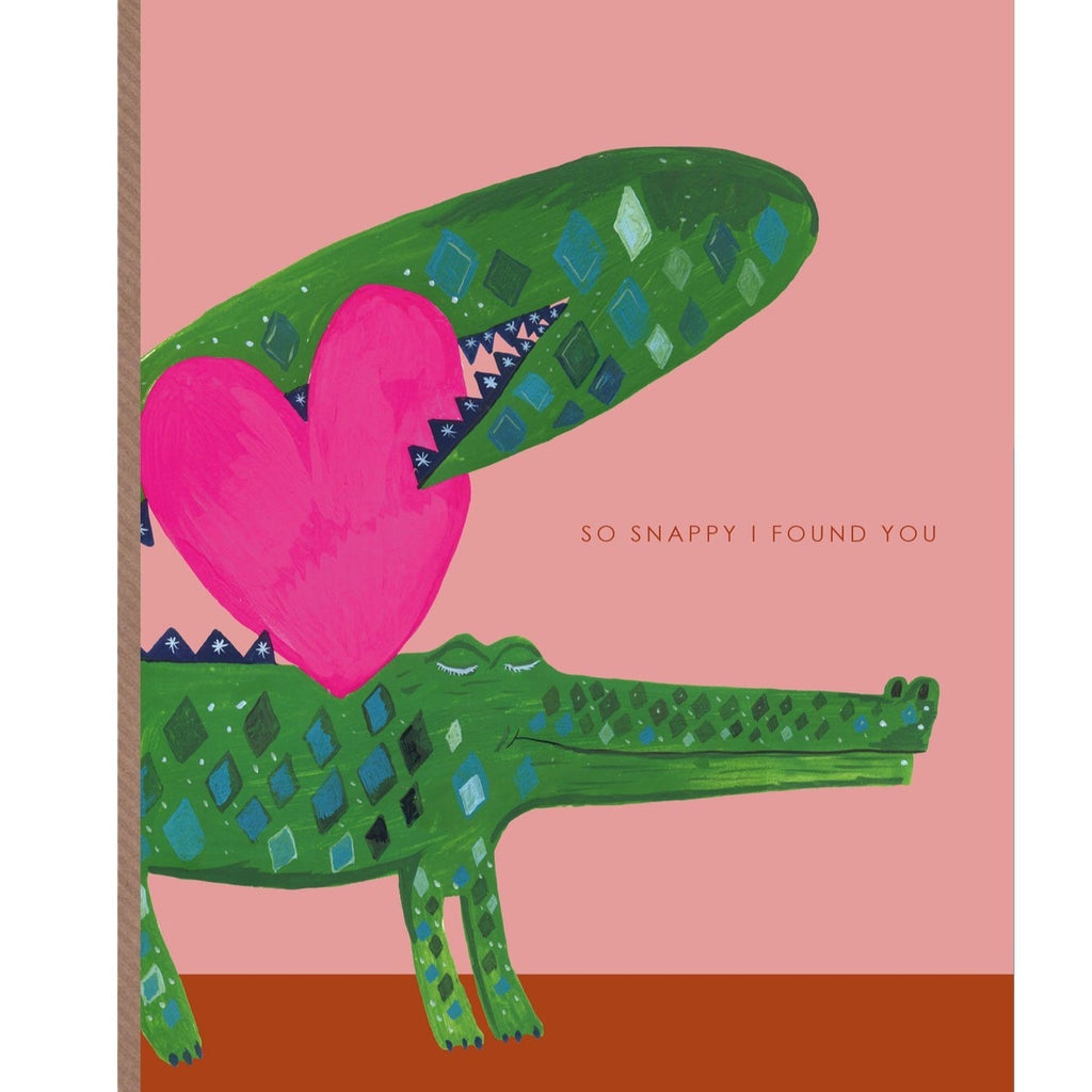 Croco with Heart Greetings Card